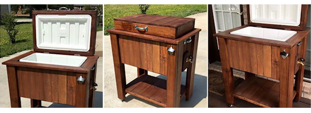 DIY Wood Cooler Table