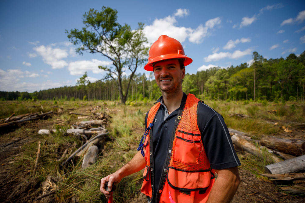 New England Forestry Resource Land Manager Wes Yeomans in the field